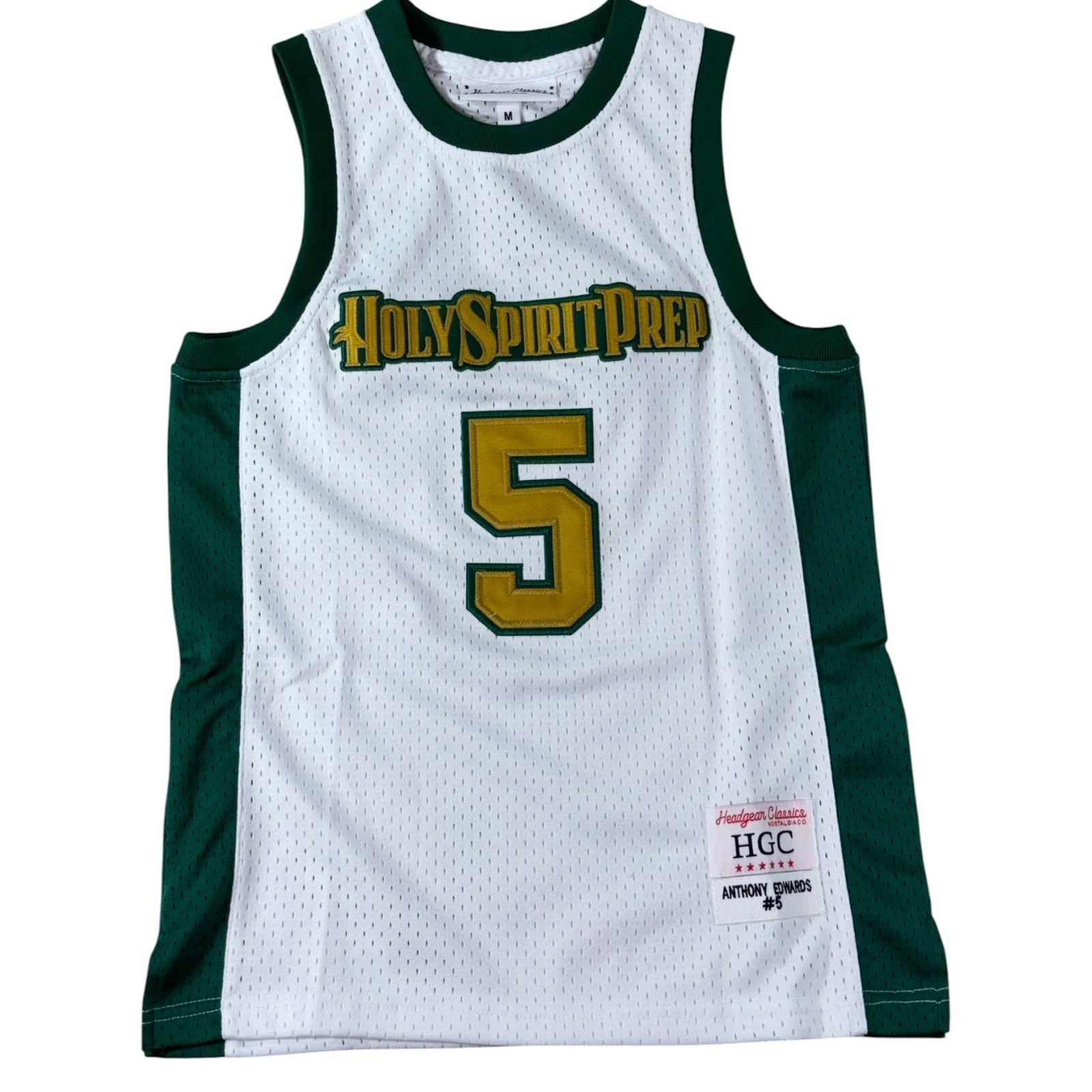 Holy Spirit Prep Mesh Jersey Youth M White Headgear Classics Anthony Edwards #5